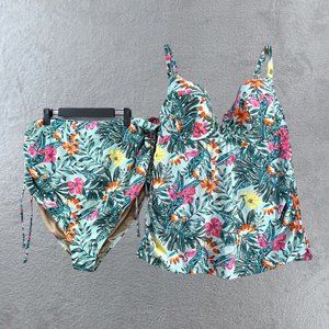 Cacique Floral Bikini Set - Pink, Yellow, Green